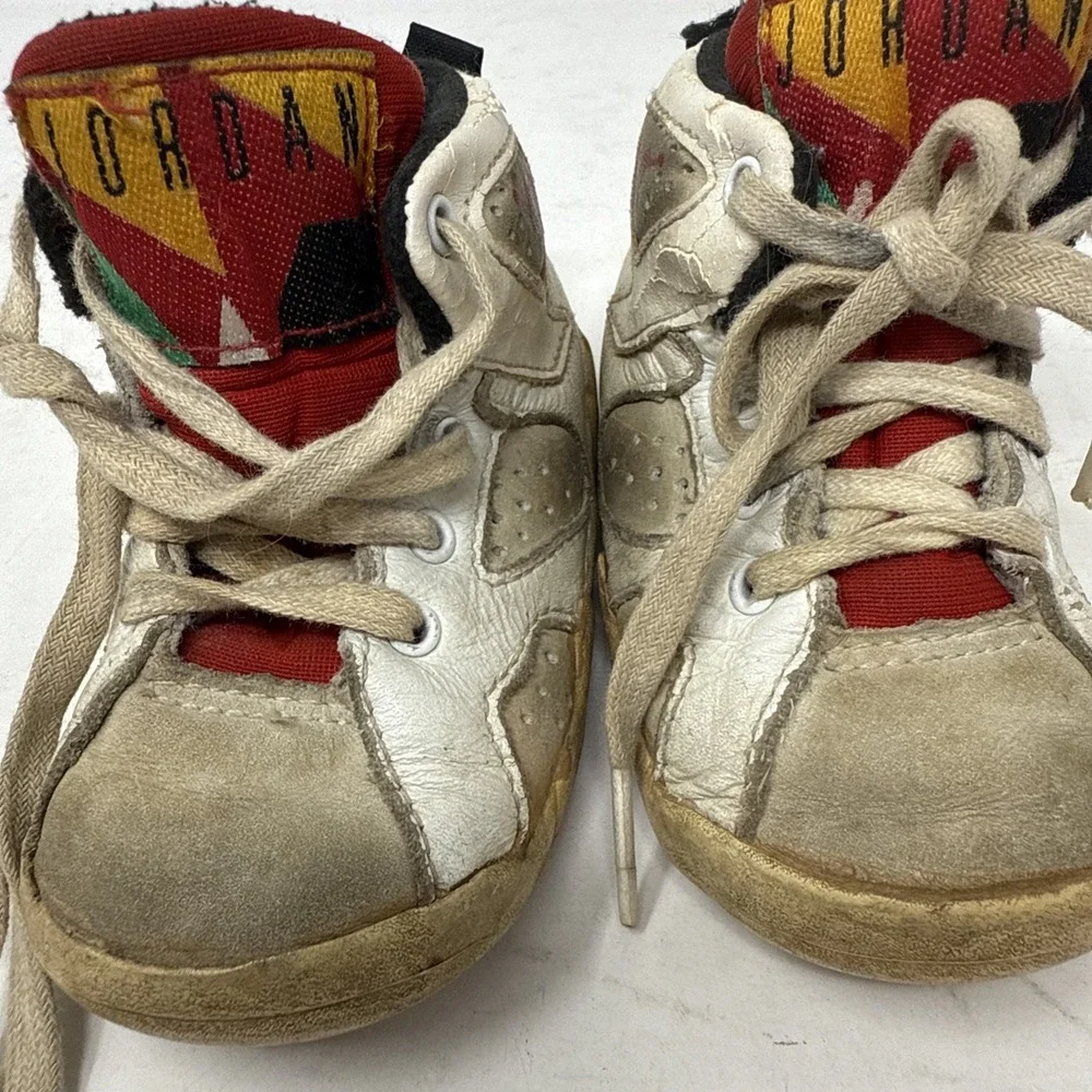 Vintage 1991 Nike Baby Air Jordan Shoes Red White Size 4